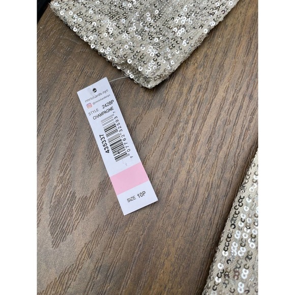 R& M Richards Petite illusion trim sequins dress size 10 P - Picture 7 of 8